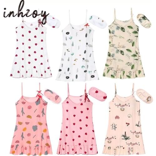 Sleepwear Womens Nightgowns Dress Cotton Print Night Dress