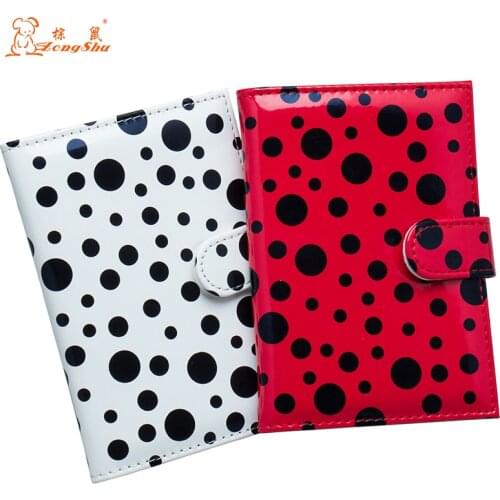 Red Spot pattern buckled card PU Leather women Travel Passport Holder Embossing Passport Cover Credit Card ID Bag
