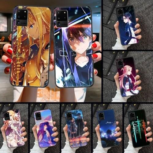 Sword Art Online Phone case For Samsung Galaxy Note 4 8 9 10 20 S8 S9 S10 S10E S20 Plus UITRA Ultra black pretty coque trend