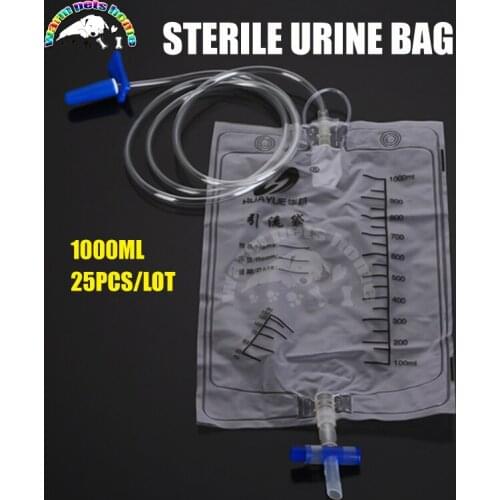 Disposable Sterile Urine Bag Urinary Drainage Bag PVC Urine Collection Bag with Outlet Valves Veterinary Tools