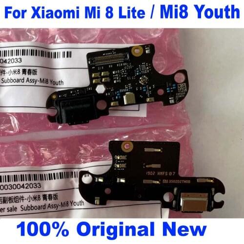 Original Best Fast Charging Port PCB Board USB Charger Dock Connector with Microphone Flex Cable For Xiaomi Mi 8 Lite MIC Plate