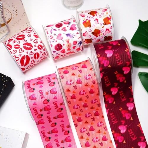 DIY Valentines Day Printed Grosgrain Ribbon For Craft Supplies Sewing Accessories 5 Yards, Planar Resins Mold 10 Pieces. 49457