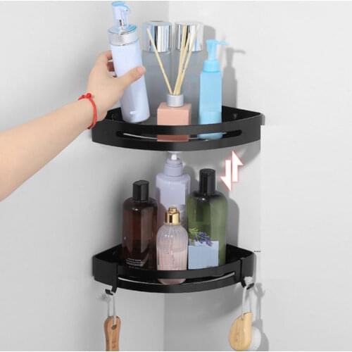 Bathroom Shelf Organizer Shower Storage Rack Black Corner Shelves Wall Mounted