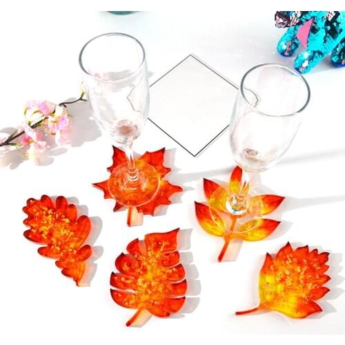 Christmas DIY Maple Leaf Shape Silicone Epoxy Coaster Xmas Decoration Craft Mold