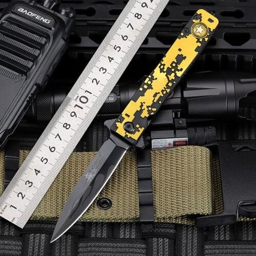 Outdoor Folding Pocket Knife Portable Bearing Folding Knife Wilderness Survival Folding Knife Gift Collection Tool Accessories
