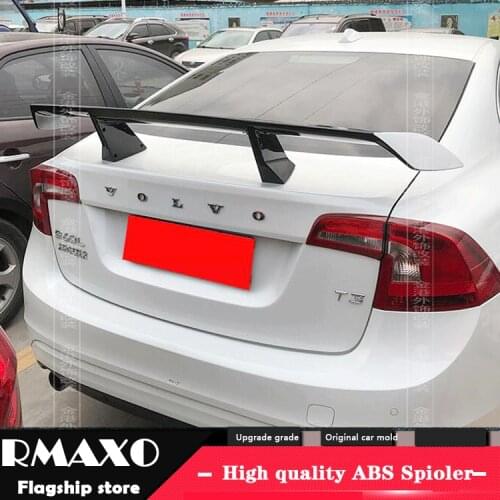 For Volvo S60 Sedan Universal TF Spoiler 2006-2018 S90 S70 S80 Spoiler ABS plastic Material Car Rear Wing Color Rear Spoiler