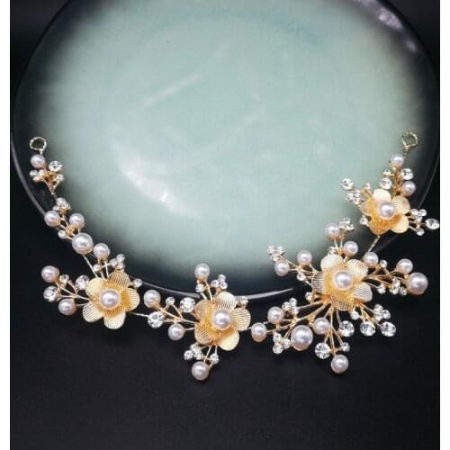 Bridal jewelry wedding dress Korean bride headdress alloy soft chain wedding hair accessories flower butterfly forehead ornament