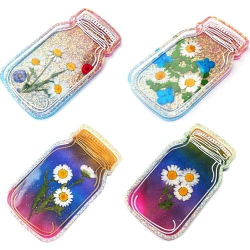 T5UF DIY Epoxy Crystal Resin Silicone Mold Bottle Container and Stopper for DIY Tray Home Decoration Jewelry Making