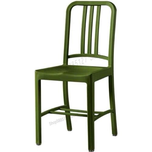 Navy Chair Back Plastic Chair Retro Simple Industrial Style Leisure Creative Coffee Restaurant Chair Negotiation Office Chair