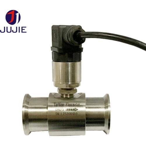 High accuracy clamp Turbine flow meter sensor 4-20mA indicator signal fuel oil diesel gasoline alcohol milk water consumption