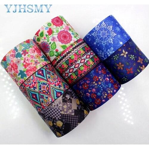 YJHSMY C-171108-457,38 mm 5 Yards flower Thermal transfer Printed grosgrain Ribbons,clothing Accessories DIY wrap Material