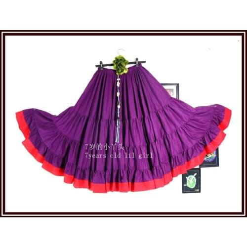 4Tiered 21Yards100%Cotton Tribal Belly Dance Skirt With Border 9EX38