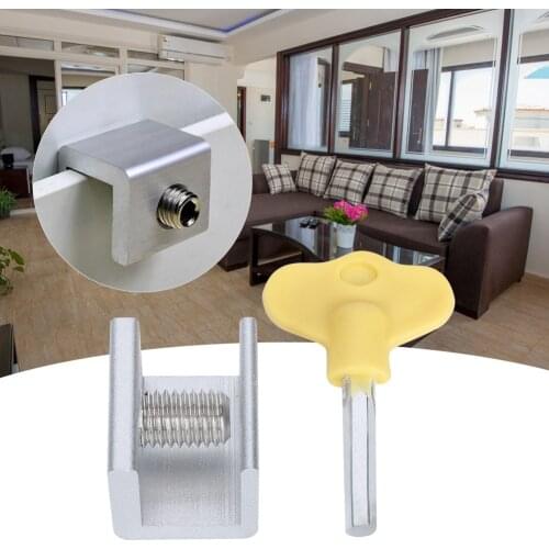 Window Lock 10 Set Sliding Window Safety Locks Aluminum Alloy Slide Security Lock Stopper With Key Dropshipping