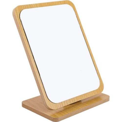 Vanity Mirror Wooden Rustic Surface Countertop Desktop Stand Travel Mirror Foldable Dressing Table Bedroom Adjustable