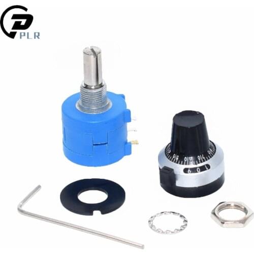 10pcs 3590S-2-103L 3590S 10K ohm Precision Multiturn Potentiometer 10 Ring Adjustable Resistor + Turns Counting Dial Rotary Knob