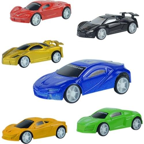 6Pcs/lot Cartoon Mini Pull Back Car Diecast Model Colorful Plastic Racing Car Educational Toy For Boy Children Cake Decoration