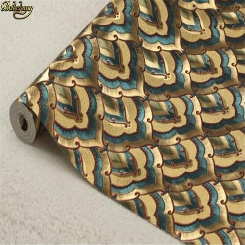 Beibehang Luxury PVC gold wall paper KTV Muzu City background wall living room bedroom wallpaper 3D gold papel de parede