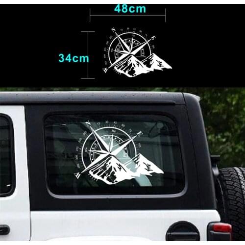 White car sticker compass Mountain Car Hood graphic Decal Auto Vinyl Sticker Universal