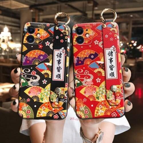 Matte Phone Case for Xiaomi Redmi Note 7 8 9 Pro 8T 7A 8A Mi 10 9 8 Lite 9T CC9 CC9e Soft Back Cover 3D Emboss Wrist Strap Cases