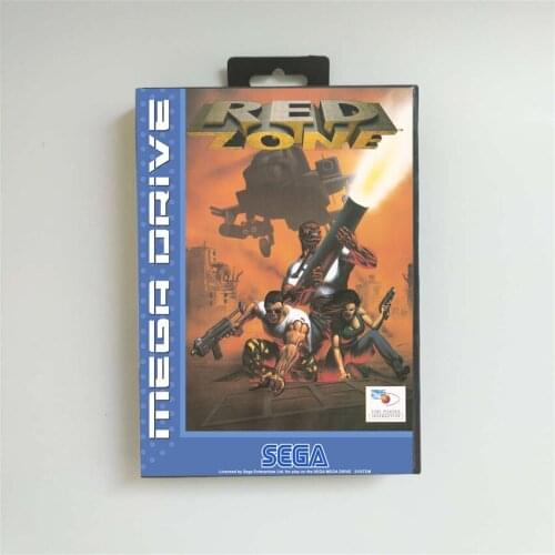 Red Zone - EUR Cover With Retail Box 16 Bit MD Game Card for Megadrive Genesis Video Game Console