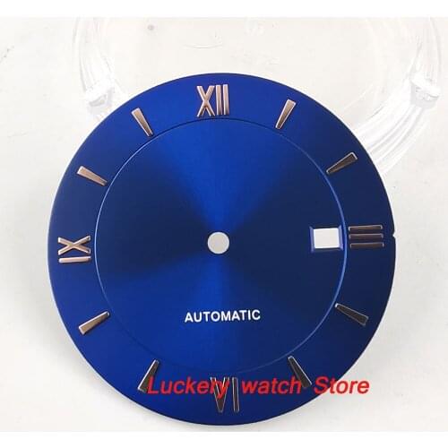33mm no logo blue watch dial face suitable for miyota 82series;MINGZHU 2813 movement