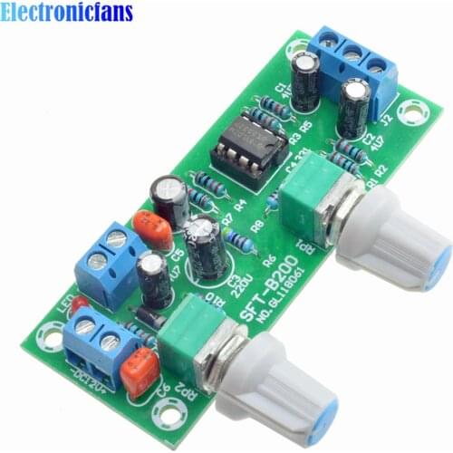 Preamplifier Stereo Tone Board NE5532 Subwoofer Filter DC 10-24V Low-Pass Preamplifier PCB Module 78X32X1.6MM