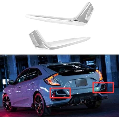 For Honda Civic 2020 2021 Hatchback Chrome Rear Fog Light Lamp Eyelid Eyebrow Foglight Molding Trim Sticker