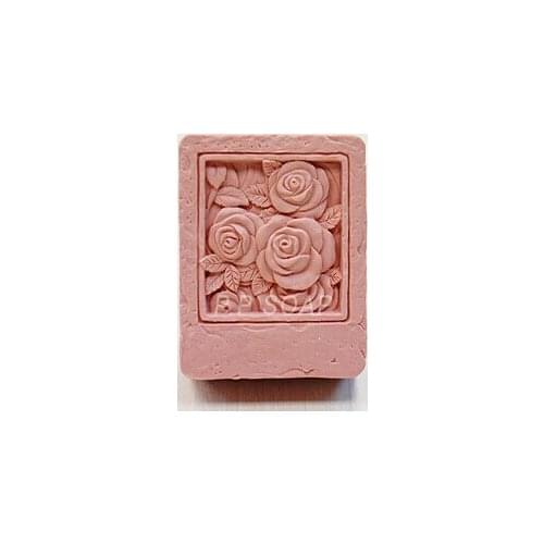 Ree shipping handmade soap silica gel mould candle soap mould silicone mold for DIY rose garden