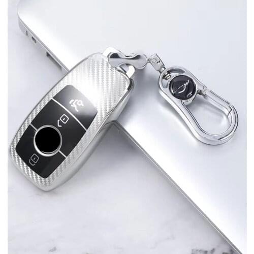 Hot Sale Carbon Fiber TPU Car Key Case Full Cover Shell Protect For Mercedes Benz 2017 E Class W213 2018 S class AutoAccessories