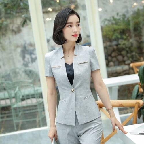 IZICFLY New Summer Style Women Suits With Pants And Blazer Slim Professional Business Trousers Set Office Wear Plus Size