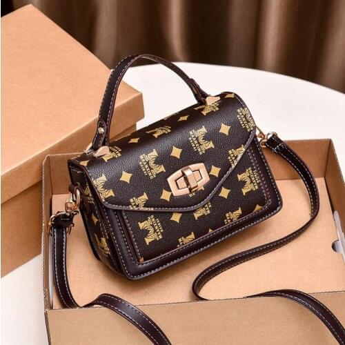 Leather Printed Female Bag New Fashion Broadband Portable Small Square Bag All-Match Shoulder Bag Womens Handbags Messenger Bag