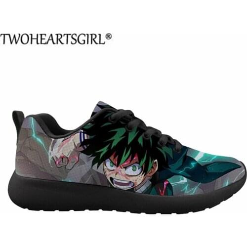Anime Men Shoes My Hero Academia Todoroki Shoto Pattern Casual Sneakers Flats Mens Comfortable Breathable Walking Shoe for Boys