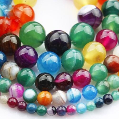 4mm 6mm 8mm 10mm 12mm 14mm Round Natural Mixed Lace Agate Stone Loose Beads Lot For Jewelry Making DIY Crafts Findings