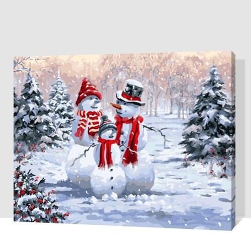 MaHuaf-A1809 Christmas decorations for home DIY Painting By Number Acrylic Picture Wall Art Hand Painted romantic christmas gift