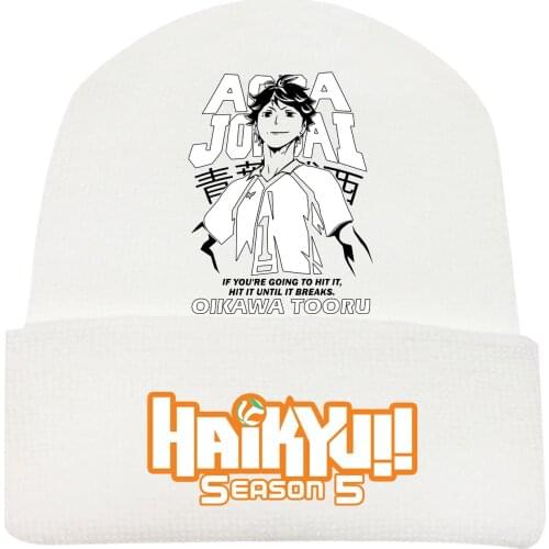 Cartoon Haikyuu!! Shoyo Hinata Tobio Kageyama Knitted Masked Hat Brimless Pullover Cap Headgear Helmet