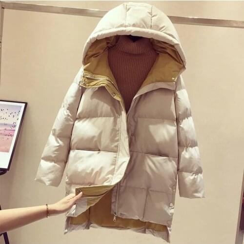 2021 New Parka Womens Winter Jacket Coats Long Cotton Padded Parka Casual Hooded Jackets Warm Parkas Female Overcoat Outwear