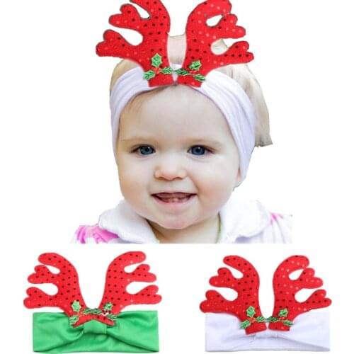 2017 New arrival Christmas Baby Girls Headband Christmas Deer Headwear Baby Hair bands Children Hair Accessories