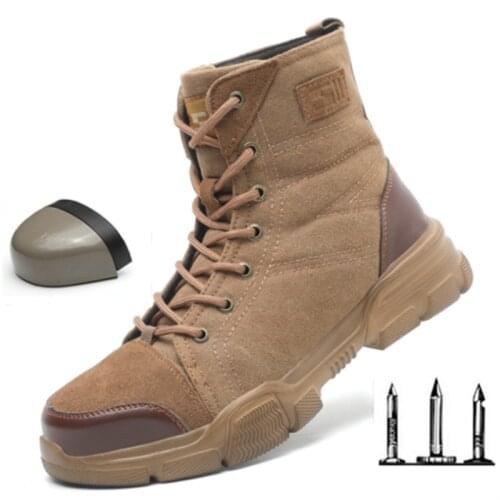 New Men Boots Tactics Military Combat Boots Men Sneakers Designer Indestructible Shoes Steel Toe Cap Outdoor Work Safety Boots