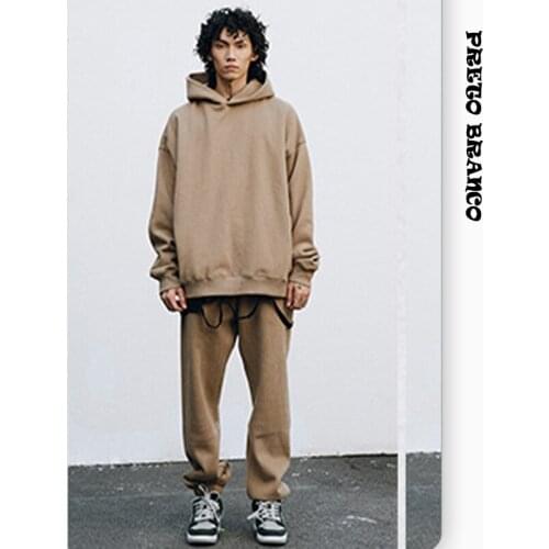 PRETO BRANCO Mens Wear 2021 Autumn Winter New Style Footwear Pants Brand Basic Solid Color Velvet Casual Trousers Male CXZ