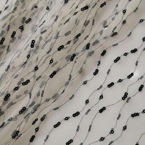 Sequined Stripe Tulle Mesh Fabric Embroidery Tulle Fabric Wave Netting Mesh For DIY Sewing Summer Tutu Dress Bridal Dance Dress