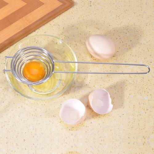 Portable 1PC Spiral Stainless Steel Egg White Separator Egg Yolk Remover Divider with Long Handle Kitchen Tool