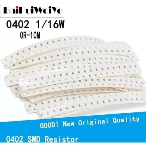 100PCS/LOTE 0402 SMD Resistor 0R-10M 1/16W 0 1 10 100 150 220 330 ohm 1K 2.2K 10K 100K 0R 1R 10R 100R 150R 220R 330R
