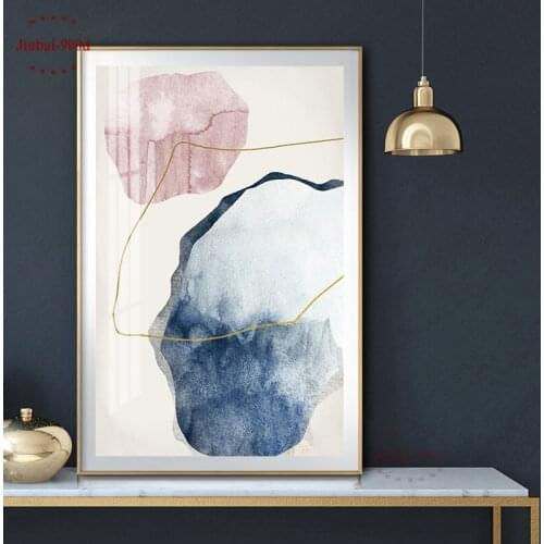 Modern Abstract Blue Marble And Golden lines Canvas Paintings For Living Room Posters And Prints Wall Art Home Decor 202020