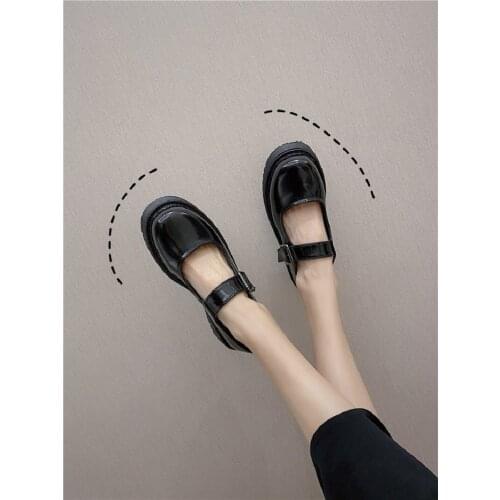 Small leather shoes female British 2021summer new Sen female fashion wild black retro Mary Jane womens shoes
