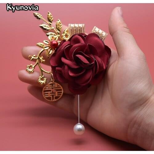 Vintage Wedding Boutonniere Classic Brooch Boutonniere Prom Gift For Groom Golden leaf Lapel Pin Wedding Boutonniere GC1