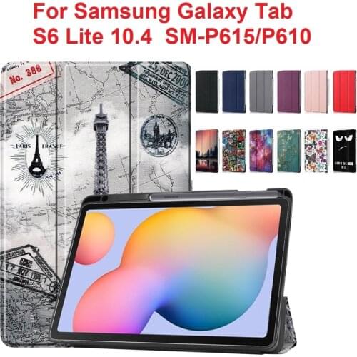 Protective Cover for Samsung Galaxy Tab S6 Lite 10.4 inch Tablet Case for SM-P610 P615 Ultra-Slim Stand Shell with Pencil holder