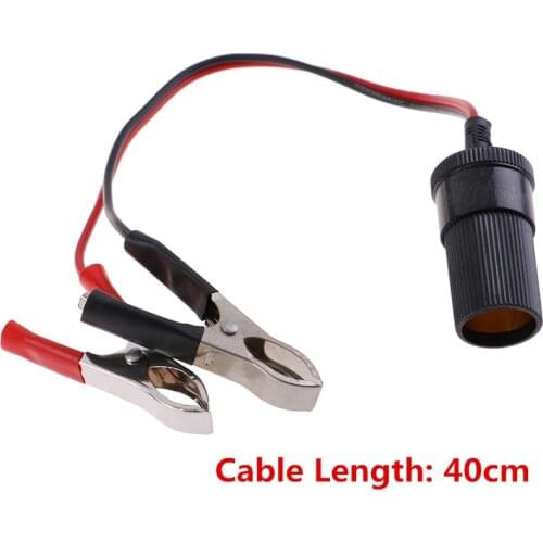 12 Volt Battery Terminal Clip-on Cigar Cigarette Lighter Power Socket Adapter Plug Car Boat Van For Camping