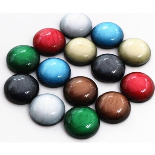 16mm 20pcs/Lot Mix AB Colors Style Flat back Resin Cabochons Fit 16mm Cameo Base Cabochons-V2-21