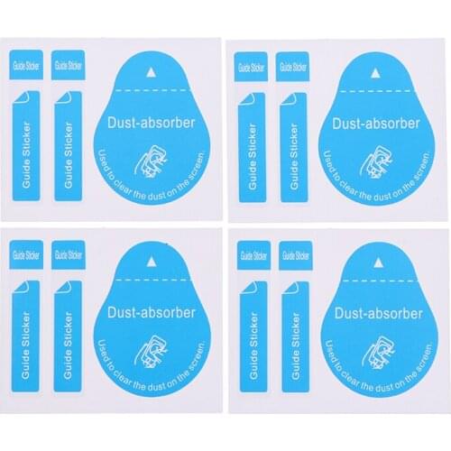 20/50pcs Blue Dust Removal Phone Screen Cleaning Tool All Phones 3 In 1 Dust-absorber + Guide Sticker Clear Dust On Screen