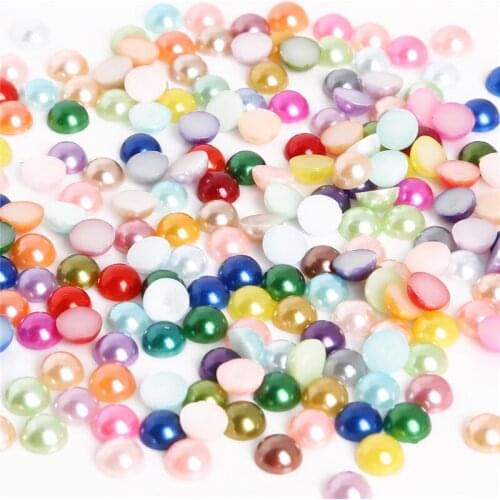 8mm Approx 200pcs/bag Imitation ABS Pearl Beads Flat Back For Jewelry Making Arts Crafts Apparel Sewing Garment Beads DIY